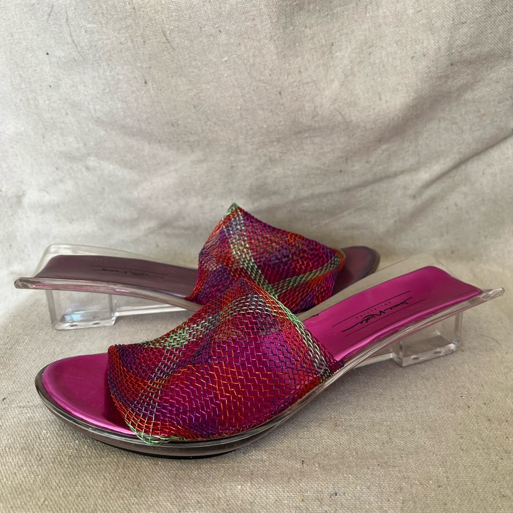 Vintage Jamie Nicole clear plastic mules size 8.5